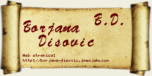 Borjana Dišović vizit kartica